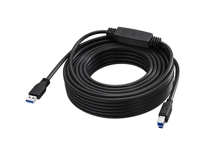 Vision TC 15MUSB3.0+/BL, 15 m, USB C, USB B, USB 3.2 Gen 1 (3.1 Gen 1), 5 Gbit/s, Noir