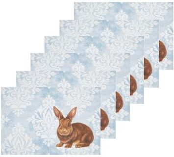 C&F Home Damask Bunny Placemat Set 6
