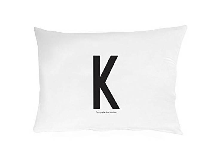 Design Letters Kussensloop A-Z (70X50) K, Wit, Eenmaat