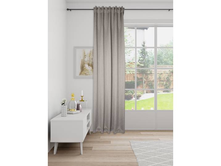 Vorhang HOMING Galdin Gr. 1, grau, B:140cm H:245cm, Polyester, Gardinen, Vorhang, Fertigschal