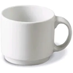 6 x Caterado Kaffeebecher ADRINA, Farbe: weiß, Inhalt: 0,3 Liter, stapelbar, Material: Porzellan, Hotelgeschirr.