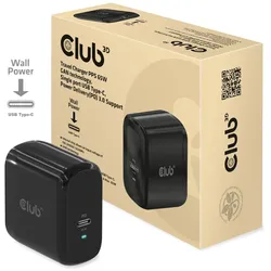 CLUB3D Travel Charger PPS 65W GAN technology, Single port USB Type-C, Power Delivery(PD) 3.0 Support