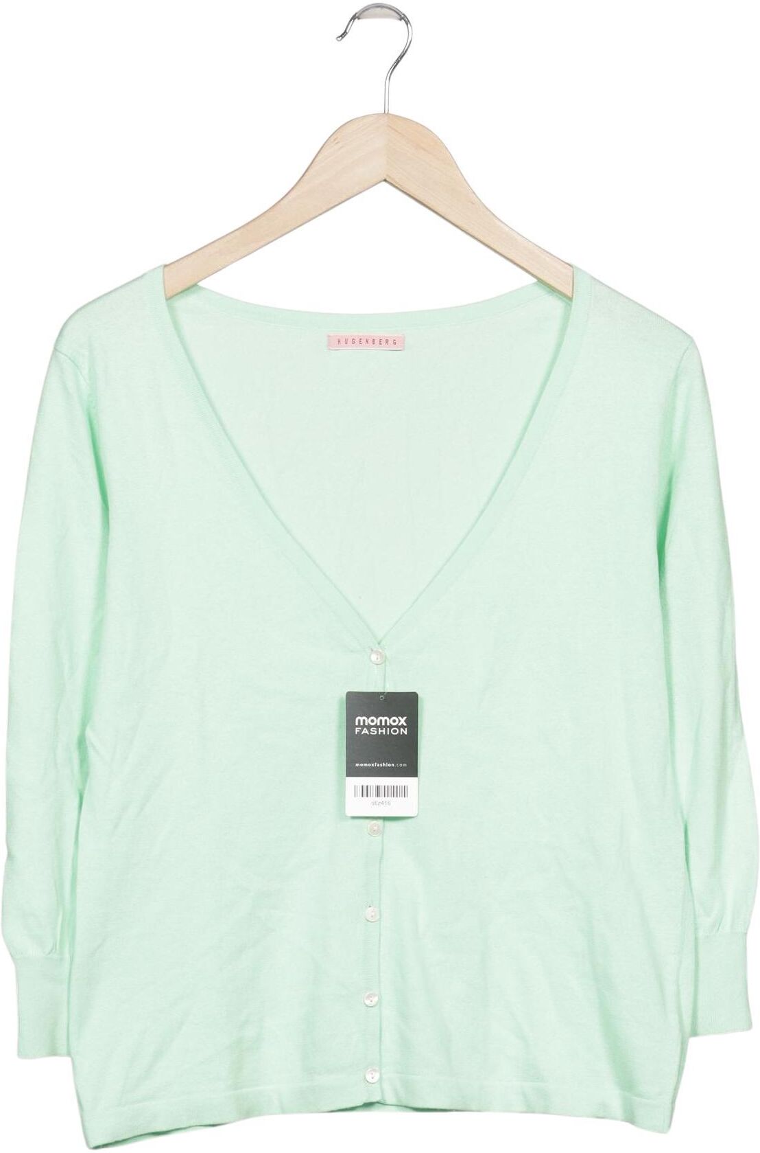 Hugenberg Damen Strickjacke, Hellgrün, Gr. L, Baumwolle - Second Hand