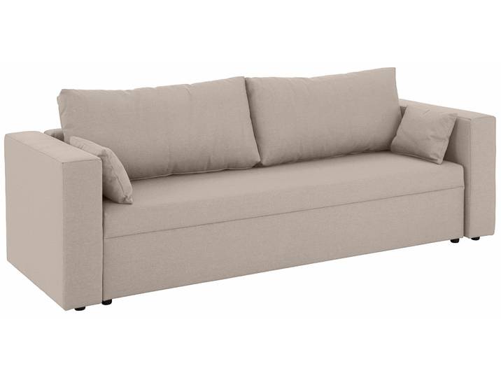 3-Sitzer HOME AFFAIRE Pur , beige, B:227cm H:87cm T:85cm, Struktur (100% Polyester);100% Polyester Melrose;Luxus-Microfaser Nubuk (100% Polyester), Sofas, 3-Sitzer, wahlweise mit Bettfunktion
