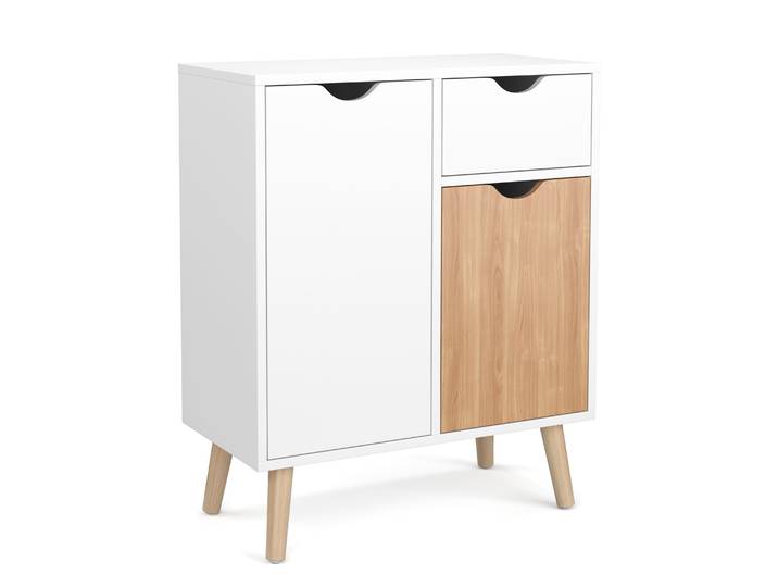 Kommode NORDIC 60 x 30 x 73 cm weiss/natur