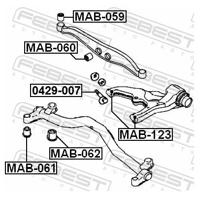 FEBEST Lagerung, Achskörper MAB-061 Hinterachse für MITSUBISHI