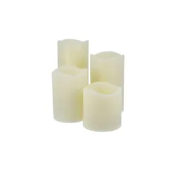 LED Kerzen  4er Set   ¦ creme ¦ Kunststoff,Wachs ¦ Maße (cm): B: 28 H: 17 T: 9.3