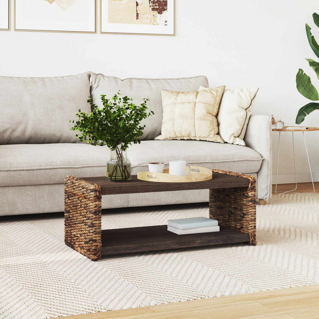 Bloomsbury Market Solid Wood Coffee Table Natural 35cm. H x 90cm. L x 45cm. W