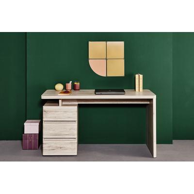 Schreibtisch JAHNKE "CU-LIBRE C 240", braun (sanremo eiche, sanremo eiche, sanremo eiche), B:140cm H:75,5cm T:55cm, Tische, Schreibtisch, wechselseitig montierbar