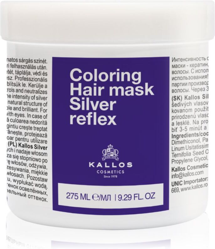 Kallos Coloring Hair Mask Silver Reflex Hårmaske til at neutralisere gule toner 275 ml