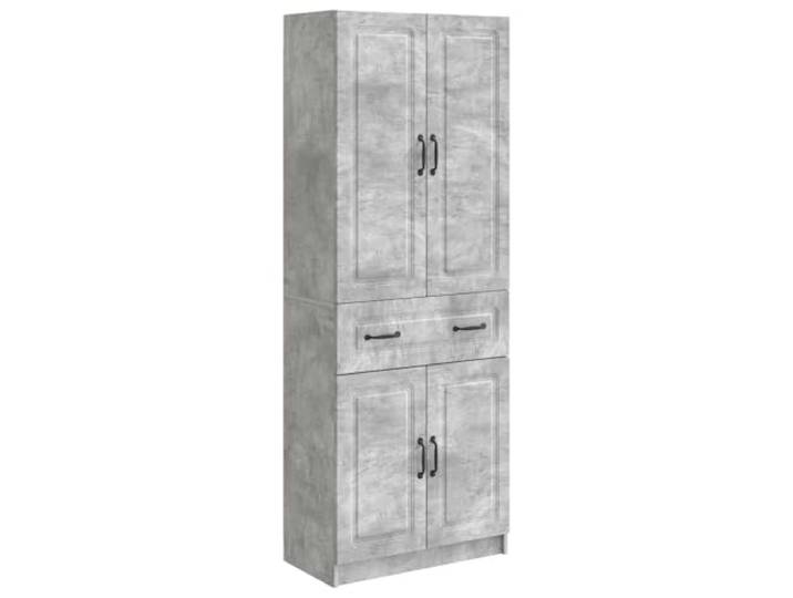 PUGYNBK Schrank-Set, 2 Stück, Grau, Beton, Holz, Ingenieurwesen Zusammenklappbar, stapelbar, integrierte Aufbewahrung, wetterfest, innen und außen