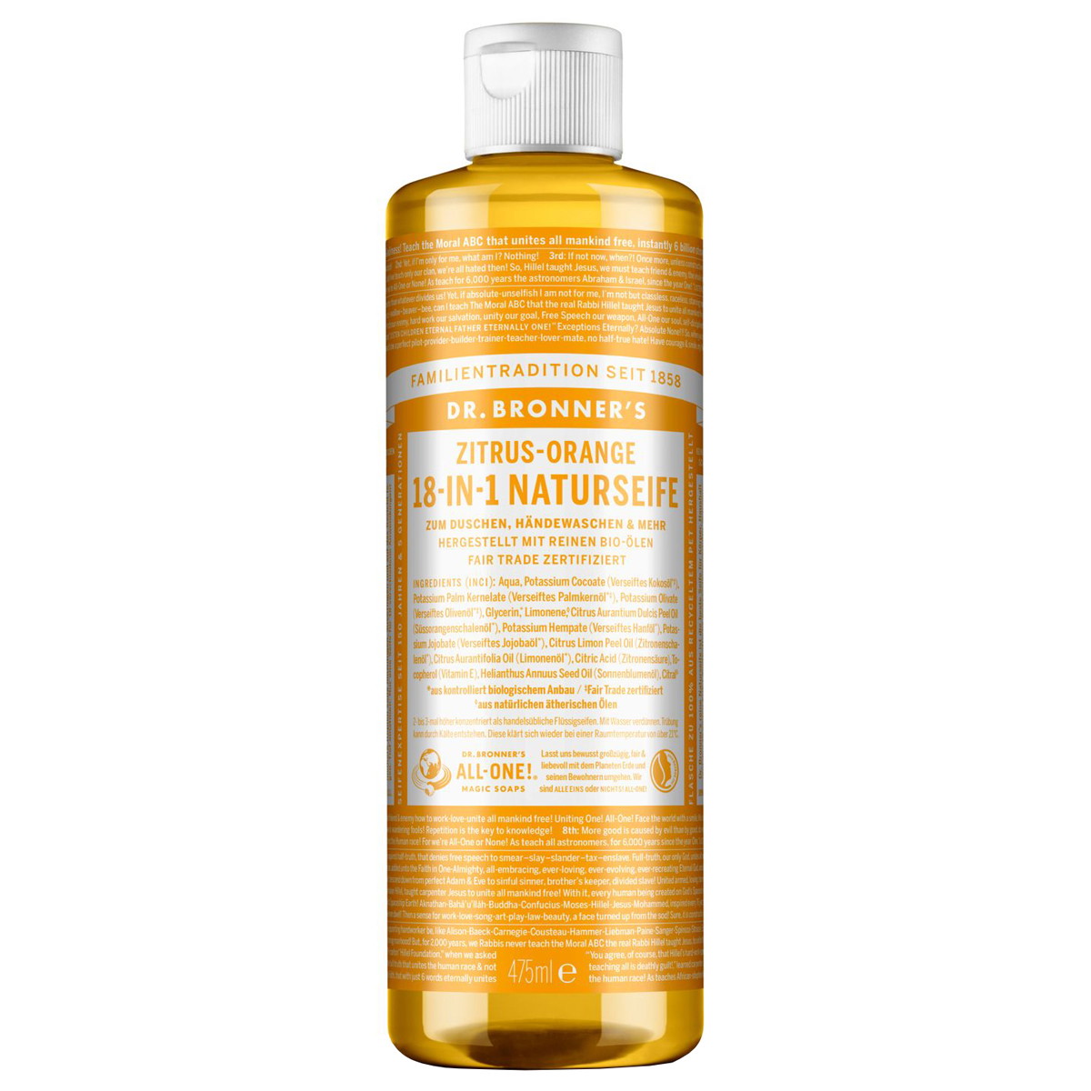 475ml DR. BRONNER'S 18-IN-1 NATURSEIFE Zitrus-Orange