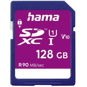 Hama SD-Karte 124137, 128GB, bis 90 MB/s, SDXC, mit Class 10 und UHS-I U1