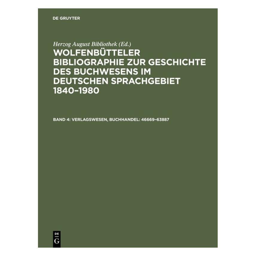 De Gruyter Verlagswesen, Buchhandel: 46669-63887 (Deutsch, 1994) (67833942)