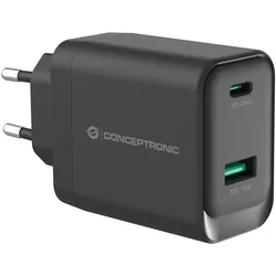 CONCEPTRONIC 2-Port 45W GaN USB-PD-Ladegerät schwarz