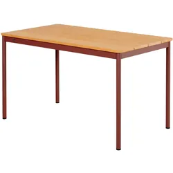 Gartenesstisch Nox aus Aluminium und Bambus, modern, rot natur, 125x70 cm, für 4–6 Personen