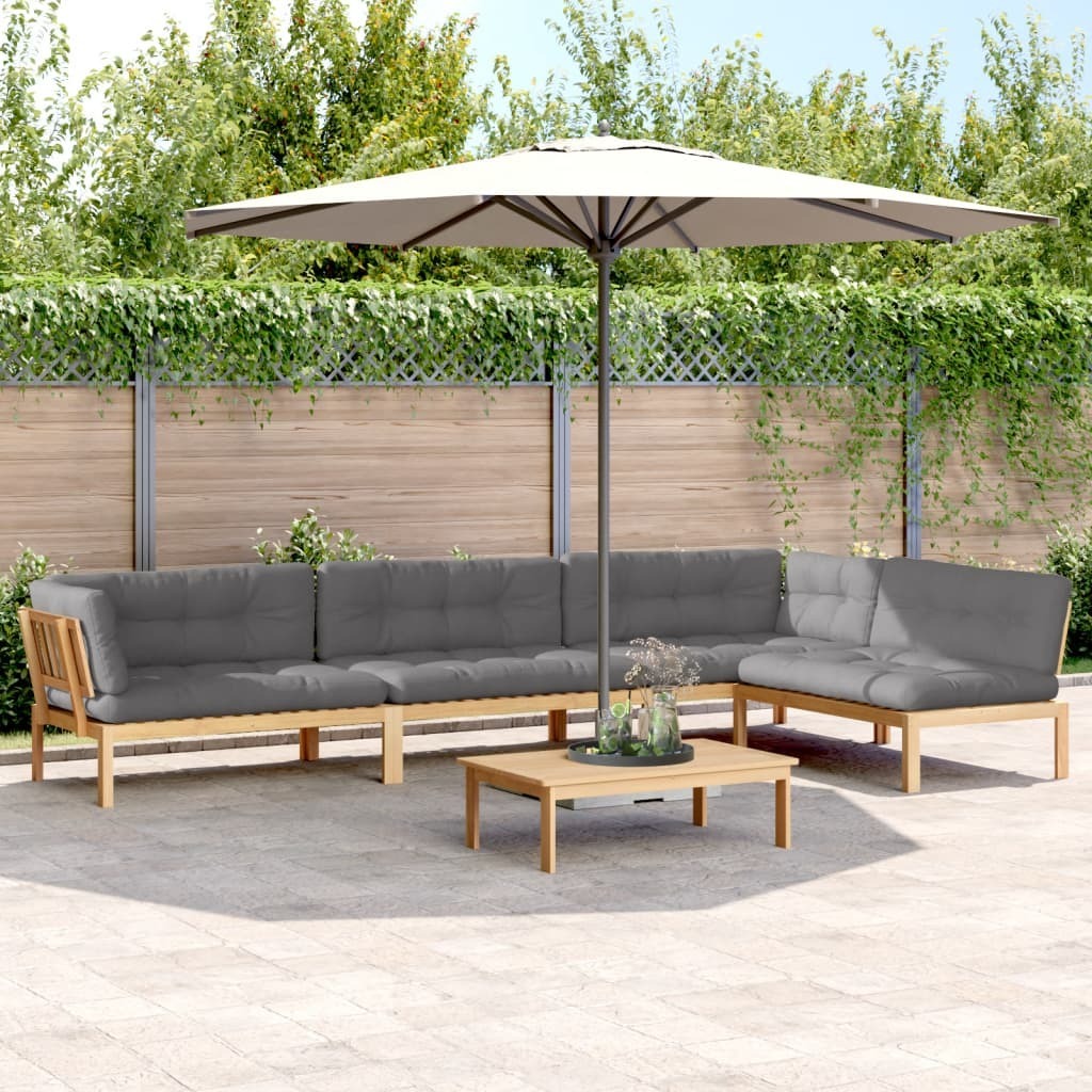 Maison Exclusive - 5-tlg. Garten-Sofagarnitur aus Paletten mit Kissen Akazienholz