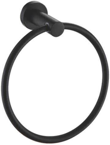 Showerdrape Modernity Black Stainless Steel Wall Mounted Towel Ring