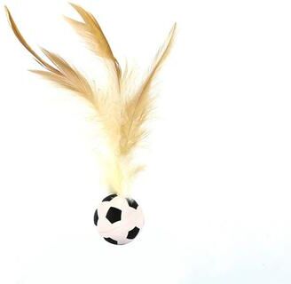 Inspired Finds FeatherBounce Interactive Cat Ball Toy Set With Feathers For Indoor Play soccer