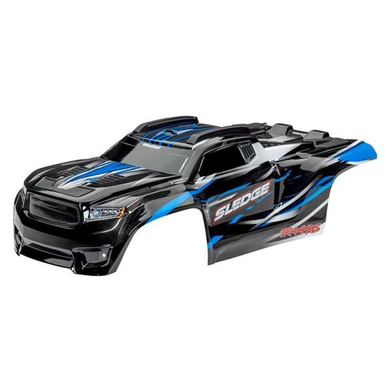 Traxxas karosserie sledge blau / mit aufkleberbogen & montierten clipless-haltern (TRX9511A)