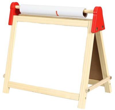Easy Playhouse Wooden Table Top White Board and Chalk Board Easel W/ Accessories