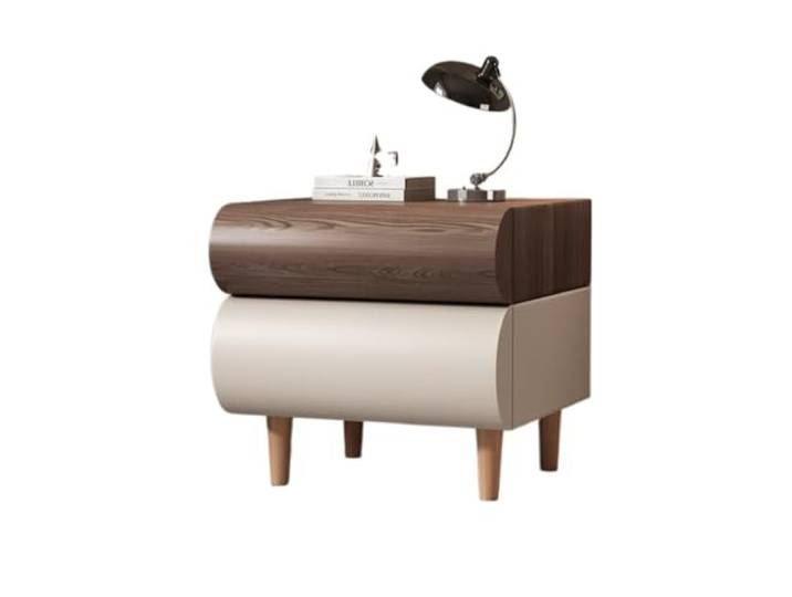 YCCHAH Bett mit Stauraum Nachttisch Aus Massivem Holz for Zuhause, Modern, Einfach, Kreativ, Schlafzimmer-Aufbewahrungsschrank Leder Mit Abgerundeten Ecken Desktop(3)
