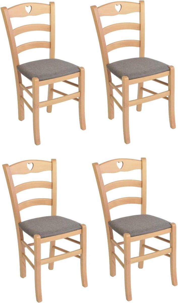 Set van 4 comfortabele eetkamerstoelen in hertenkleur