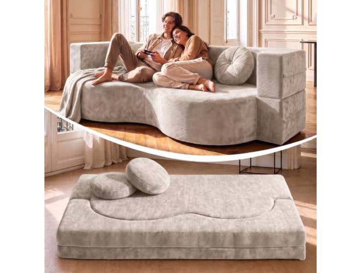 Komprimiertes Schlafsofa Ohne Gestell – Modulares Bodensofa für 2 Personen Ideal für kleine Räume, Jugendzimmer & Gäste. Keine Montage nötig – Vakuumverpackt, sofort einsatzbereit.