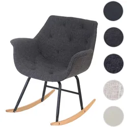 Schaukelstuhl Malmö T820, Schwingsessel Relaxsessel ~ Textil, grau