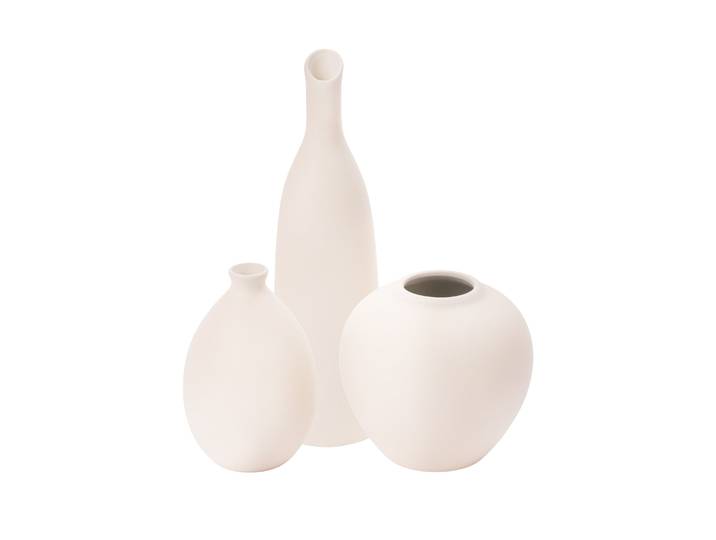 Blumenvase Set Keramik SAHARA 3-teilig beige