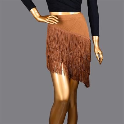 LightInthebox Samba Dancewear Women's Tassels Fringe Latin Dance Skirt Elastic Waist Modern Ballroom Salsa Samba Dancewearl Performance Costume