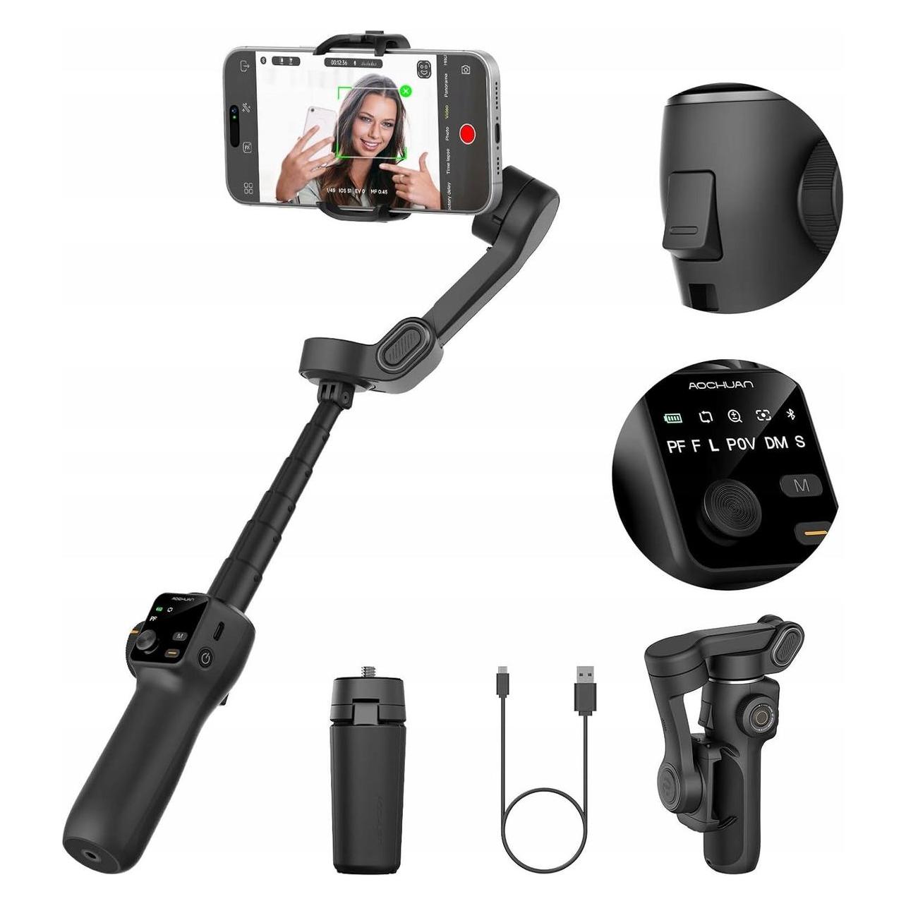 NoName AOCHUAN SMART V8 GIMBAL 3AXIS FOLDABLE BLACK (71656) (Smartphone) (AOCHUAN)