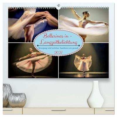 Ballerinas in - Langzeitbelichtung (hochwertiger Premium Wandkalender 2027 DIN A2 quer), Kunstdruck in Hochglanz