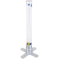 Wassersäule Farbwechsel Sprudelsäule Wohnzimmer, Dekoration Säle, LED RGB inkl. 3 Fische und 2 Kugeln LxBxH 24,6x24,6x61,1cm