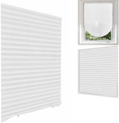 Inspired Finds Self Adhesive Pleated Window Blinds Half Curtain For Bathroom Balcony And Living Room Privacy Shade white 2.95x4.92 Ft