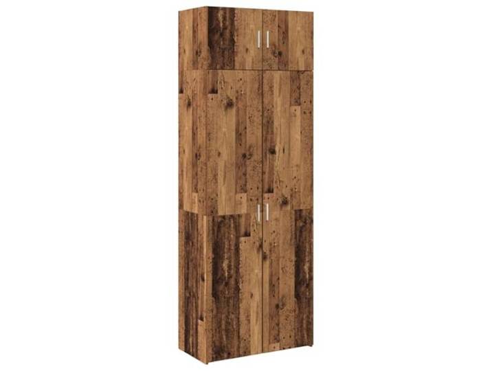 Aufbewahrungsschrank 2 Stk Altholz 80 x 42,5 x 225 cm Holzwerkstoff Wandschrank und zwei stehende Einheiten, Regale für Bücher und Kleidung, Holzwerkstoff, trocken abwischbar