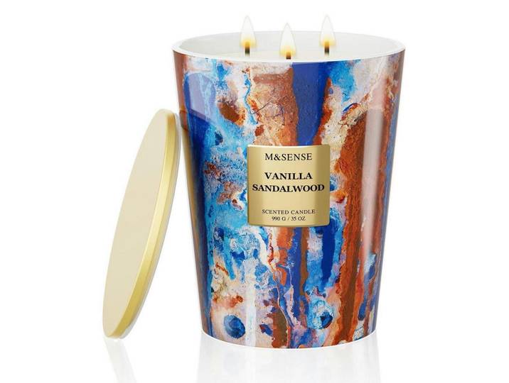 Duftkerze im Glas Vanilla Sandalwood 990g, Mehrfarbig, Paraffin, 16 cm, Dekoration, Kerzen & Kerzenhalter, Duftkerzen
