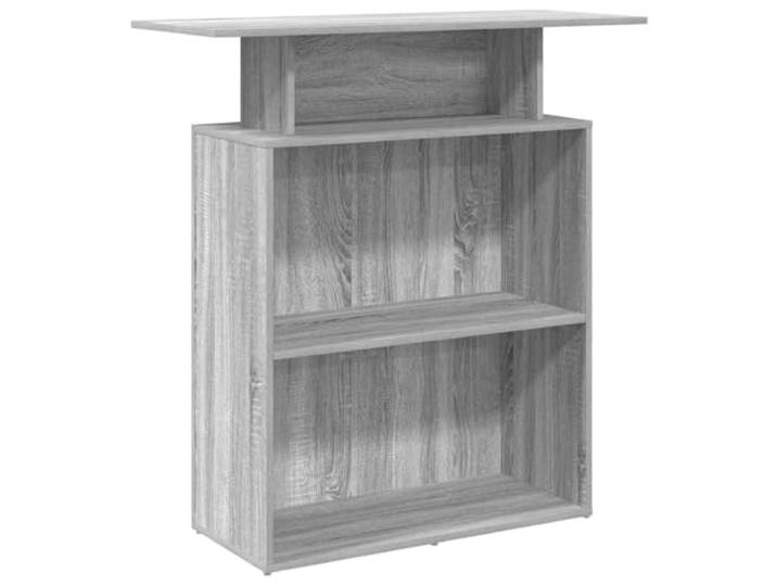GKHPYURE Reception Theke Grau Sonoma 100 x 40 x 104 cm aus Spanplatte Integrierte Theke, Ablagefach, Seitenteile, Wandbefestigung inklusive, Schrauben und Dübel nicht im Lieferumfang enthalten