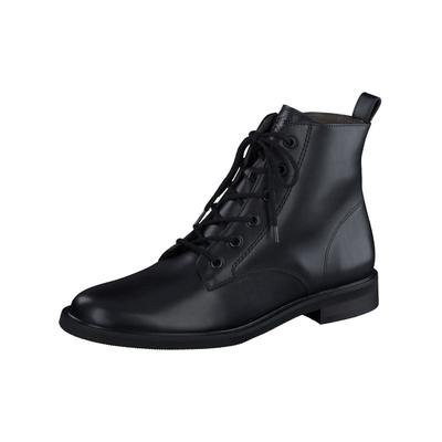 Schnürstiefelette PAUL GREEN "Paul Green Stiefelette Glattleder", Damen, Gr. 38, schwarz, Glattleder, Schuhe Schnürstiefelette