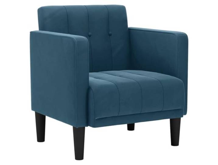 KDVXBCQJH Sessel mit Armlehnen Blau Samt Polstersessel 53cm Sitzbreite Bequemer Samtsessel mit stabiler Federung und Holzelementen, ideal für Wohnzimmer, Schlafzimmer oder Empfangsbereiche.