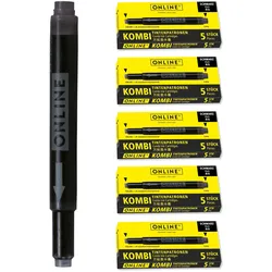 ONLINE® Kombipatrone für Füller schwarz