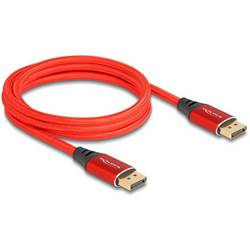 Delock DisplayPort Anschlusskabel DisplayPort Stecker 2 m Rot 80632 16K UHD, vergoldete Steckkontakte, dreifach geschirmt DisplayPort-Kabel