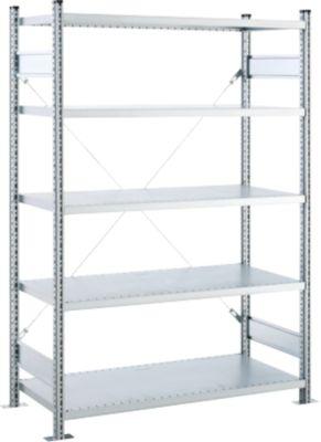 SSI Schäfer Steckboden-Fachregal VSR3000, Grundregal, 5 Böden, Feldlast 750 kg, B 1282 x T 600 x H 1910 mm, Stahl verzinkt