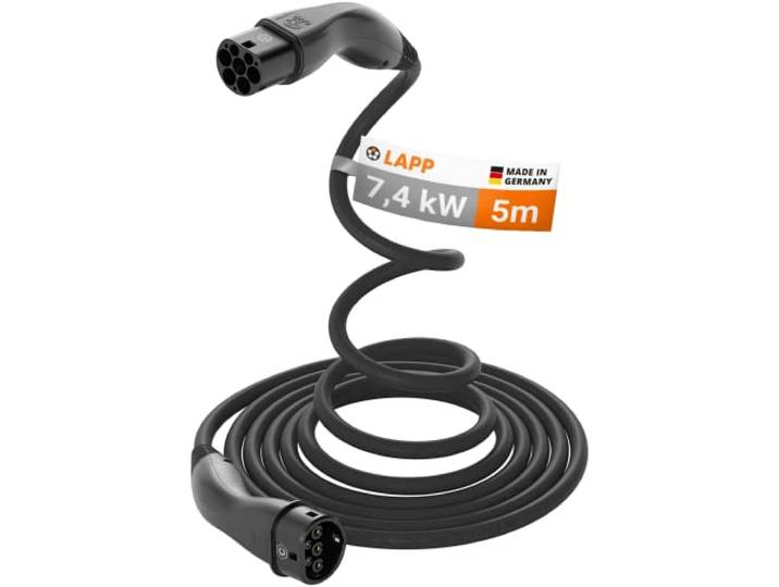Lapp Mobility Helix type 2 oplaadkabel 7,4 kW/zelfoprollend/32 A/1-fasig/E-autolaadkabel/mode 3/5 m