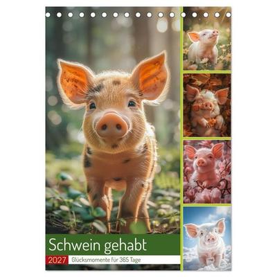 Schwein gehabt (Tischkalender 2027 DIN A5 hoch), CALVENDO Monatskalender