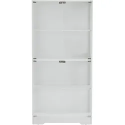STILVORA Glasvitrine aus MDF und Glas, Weiß, 80x35x165 cm, LED, Sensor