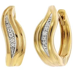 GLIZZ GL8151 Damen-Ohrringe Gold 333/8K Zirkonia Creolen