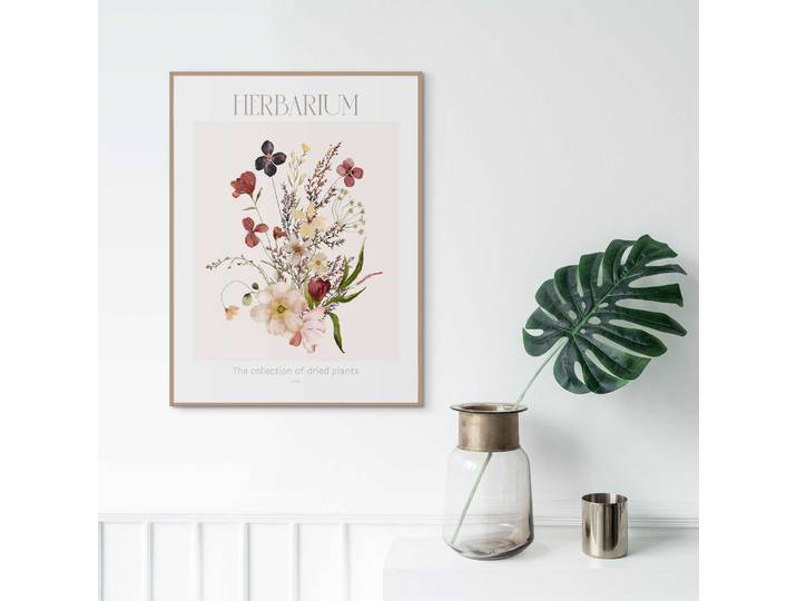 Bild mit Rahmen REINDERS Herbarium , bunt (farbe bild(er): bunt), B:30cm H:40cm T:1,6cm, Holzwerkstoff, Bilder, Bild mit Rahmen