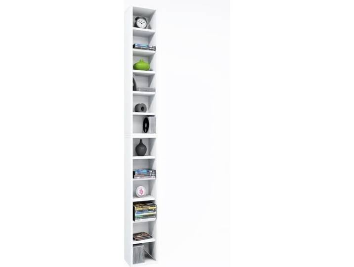 Commode tour rangement bibliothèque CD-DVD 204 cd Blanc - VCM