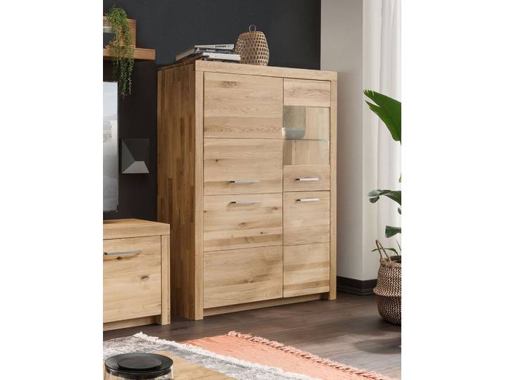 Highboard Glas rechts 118x141cm 'Dover' Wildeiche geölt WZ-0169